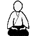 Immagine animata ornamentale rappresentante un aikidoka che esegue il saluto