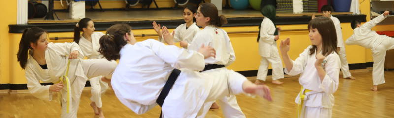 foto ornamentale, rappresentante allievi in palestra disposti in cerchio, eseguono delle flessioni sulle braccia